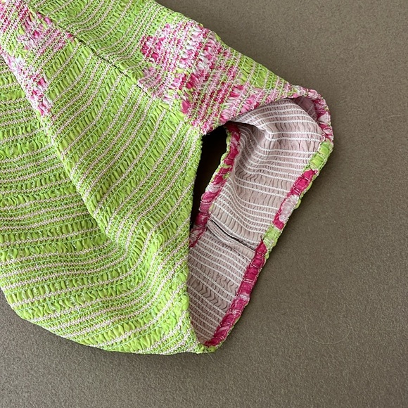 Rococo Sand Leia Bodysuit - Stretchy Smocked- green/pink - XS - Picture 11 of 11